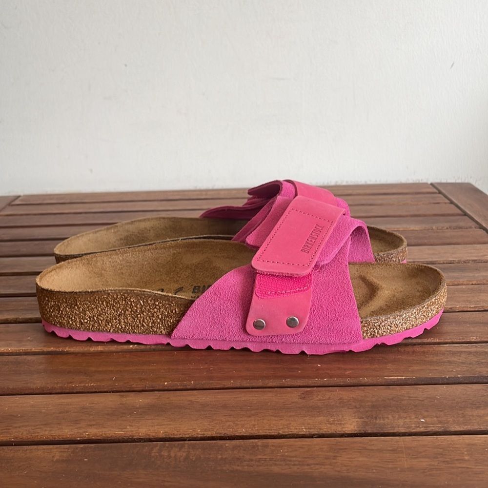 Birkenstock Oita Suede Leather Sandal Fuchsia Tulip EU40/US Women Size 9 - Picture 6 of 14